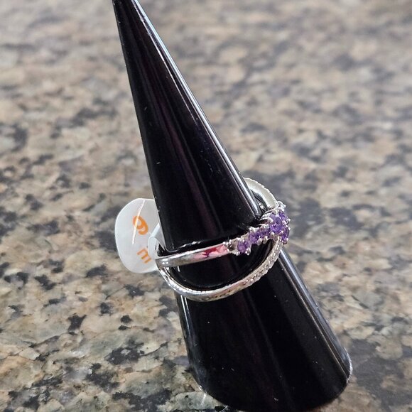 Bomb Party RBP5665 "A Moment in the Stars" Violet Cubic Ziconia .925 SS Sz 6 - Picture 3 of 5